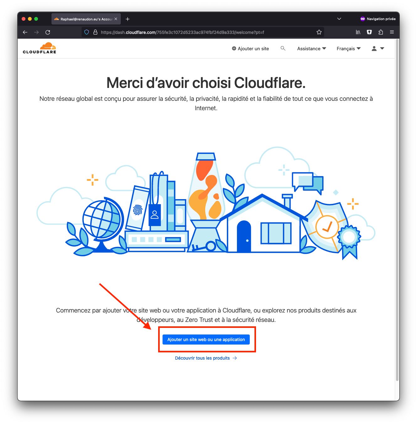 Ajouter un site sur CloudFlare