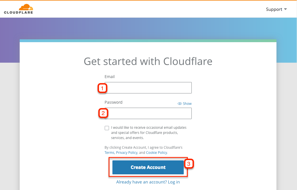 CloudFlare : créer un compte
